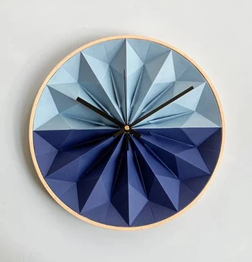 Origami clock wood and paper