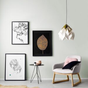 Origami design lamp goud en wit Moth XL