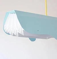 Whale paper origami light