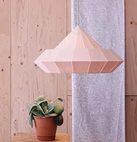 Woodpecker veneer folded origami lamp